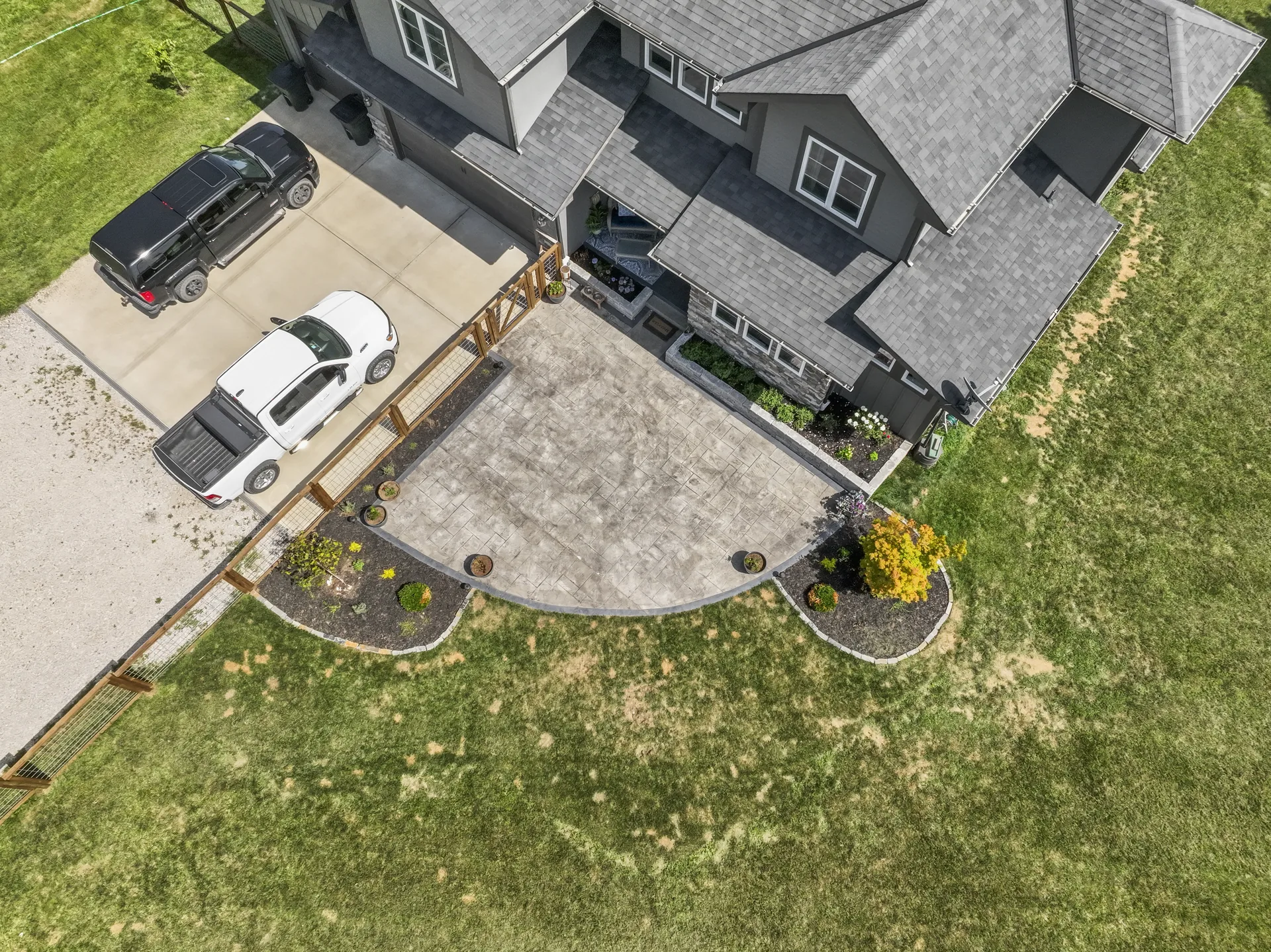 Aerial view of the patio connection to the home