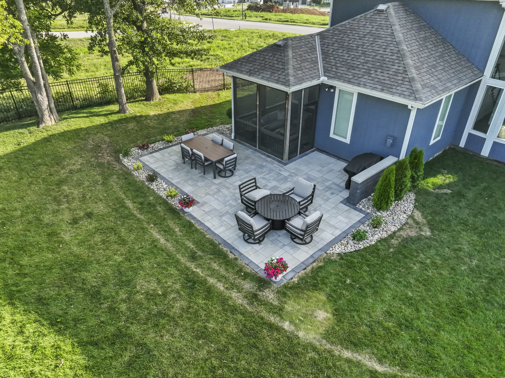 Aerial view showing the dining and lounge areas