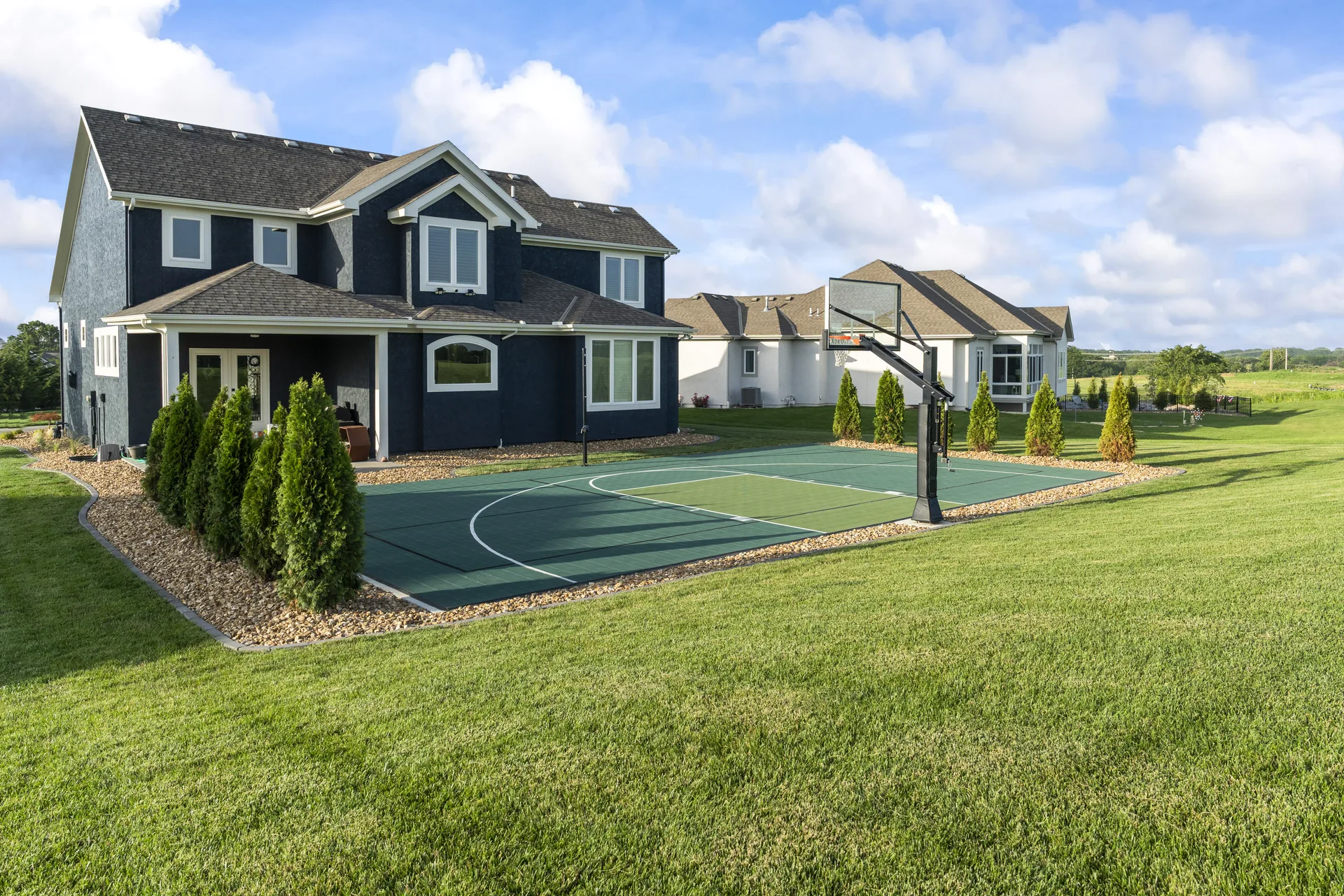 Full view of the court and both basketball hoops